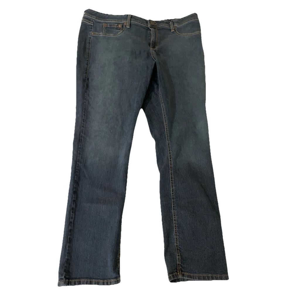 ANA A New Approach Woman Blue Denim Straight Leg Jeans Plus Size 22 Dark Wash